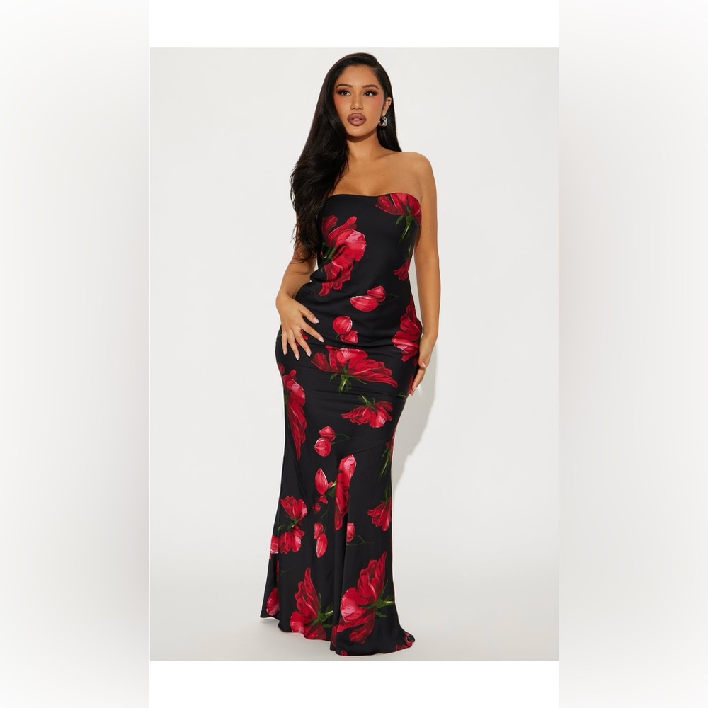 Black floral maxi dress